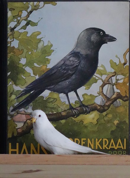 AK01.jpg - Het oude Verkade album Hans de Torenkraai en dat leuke witte Parkietje een mooie oud en nieuw combinatie. Ook goed belicht.                              