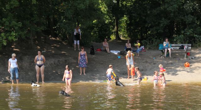 AC01.jpg - Nog meer waterpret aan het "hondestrandje" bij het Valleikanaal in Leusden.